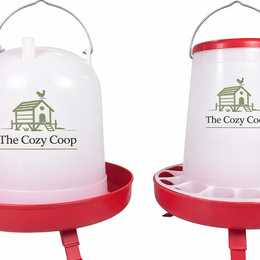 Chicken Feeder and Waterer Set, 11 lb Feed Capacity, 2.1 Gallon Water Capacity, Adjustable Height