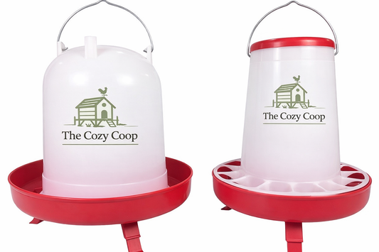 Chicken Feeder and Waterer Set, 11 lb Feed Capacity, 2.1 Gallon Water Capacity, Adjustable Height