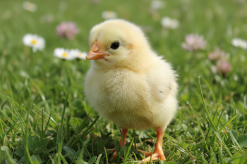 baby chick in grass