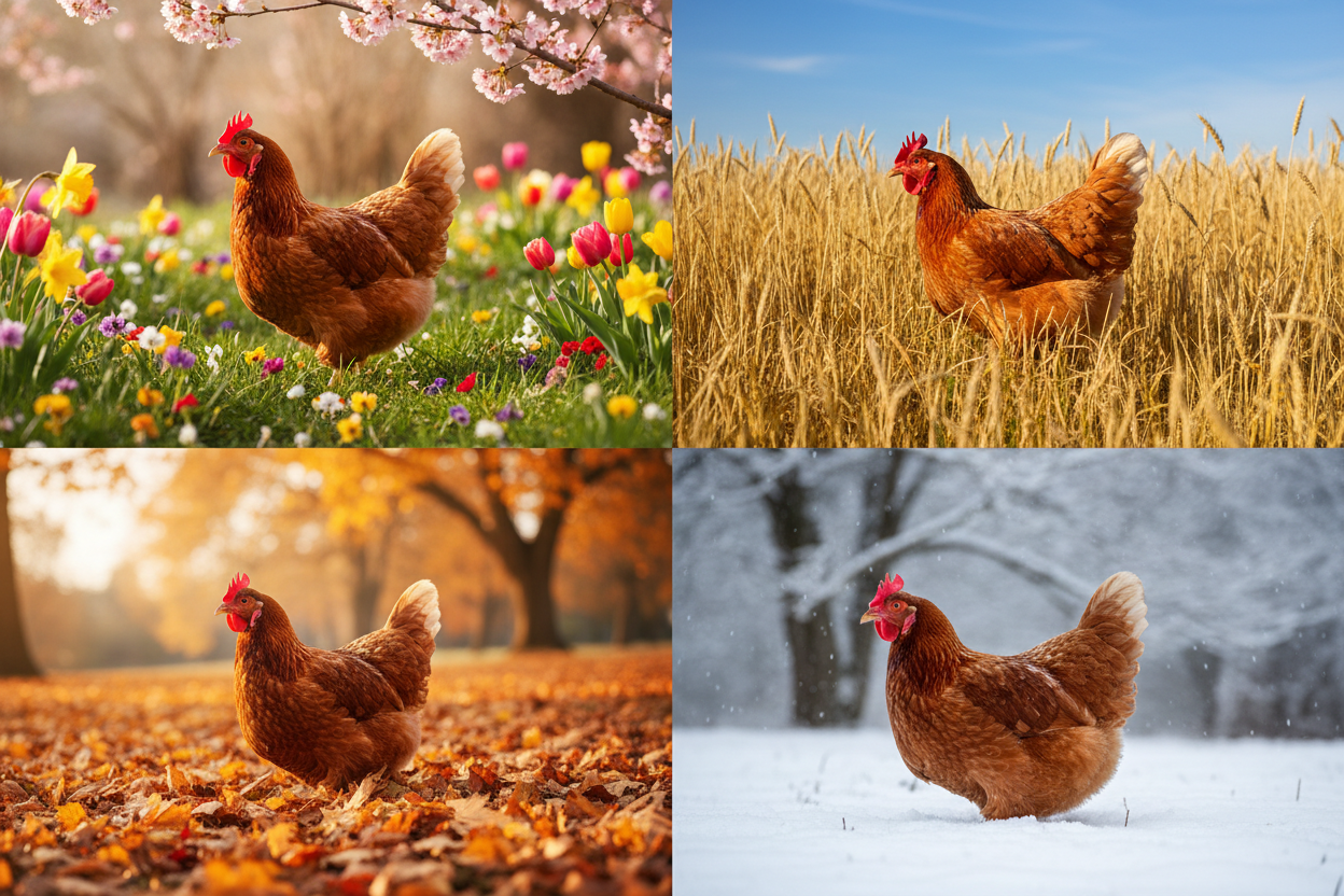 no show the chicken in all different seasons