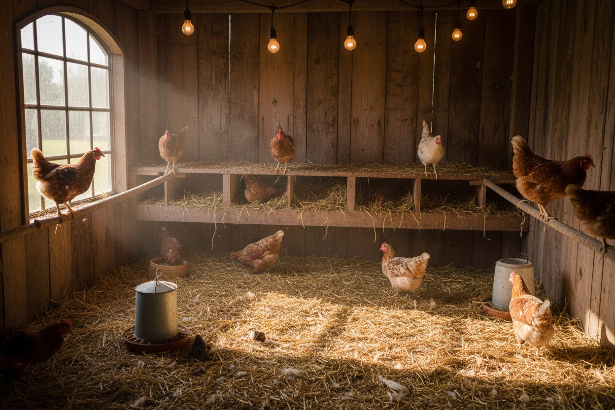 real chicken in coop